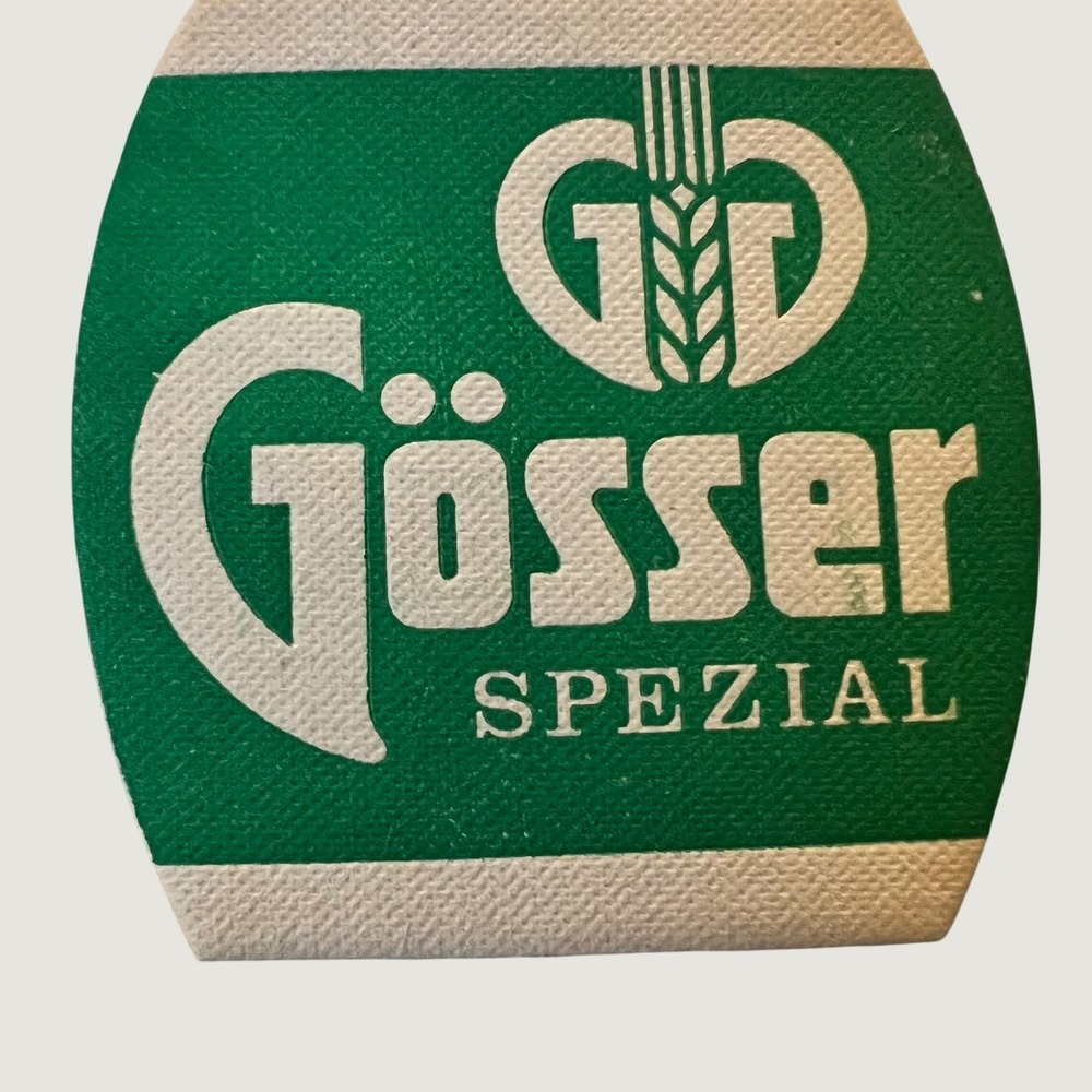 Gösser Vintage Beer Coaster Green White Austrian Brewery Spezial Stift Mat